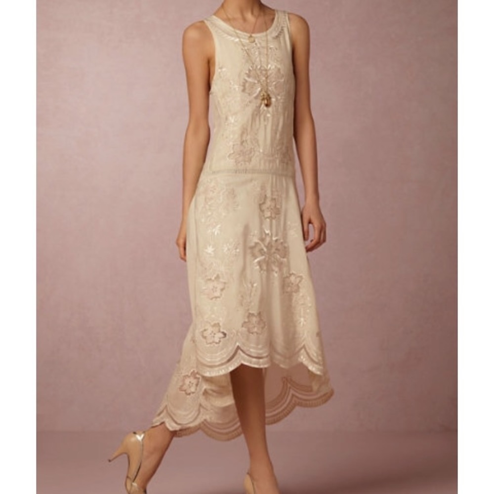 Bhldn nude Cora vintage dress.